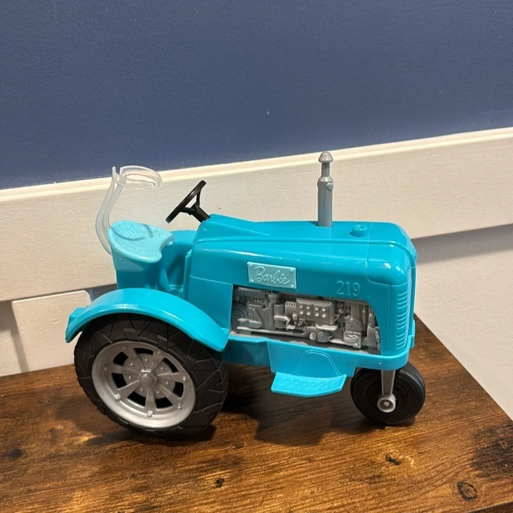 2017 Mattel Barbie Tractor - Blue with Barbie holder attached